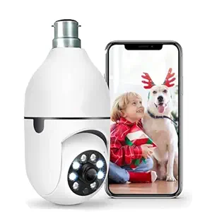 Light Bulb Wireless IP WiFi Bulb Camera 360 1080p WiFi Auto Rotation Fish Eye 360 Degree Panoramic Mini Lamp IR CCTV 1080p Home Security Light Wireless CCTV Camera
